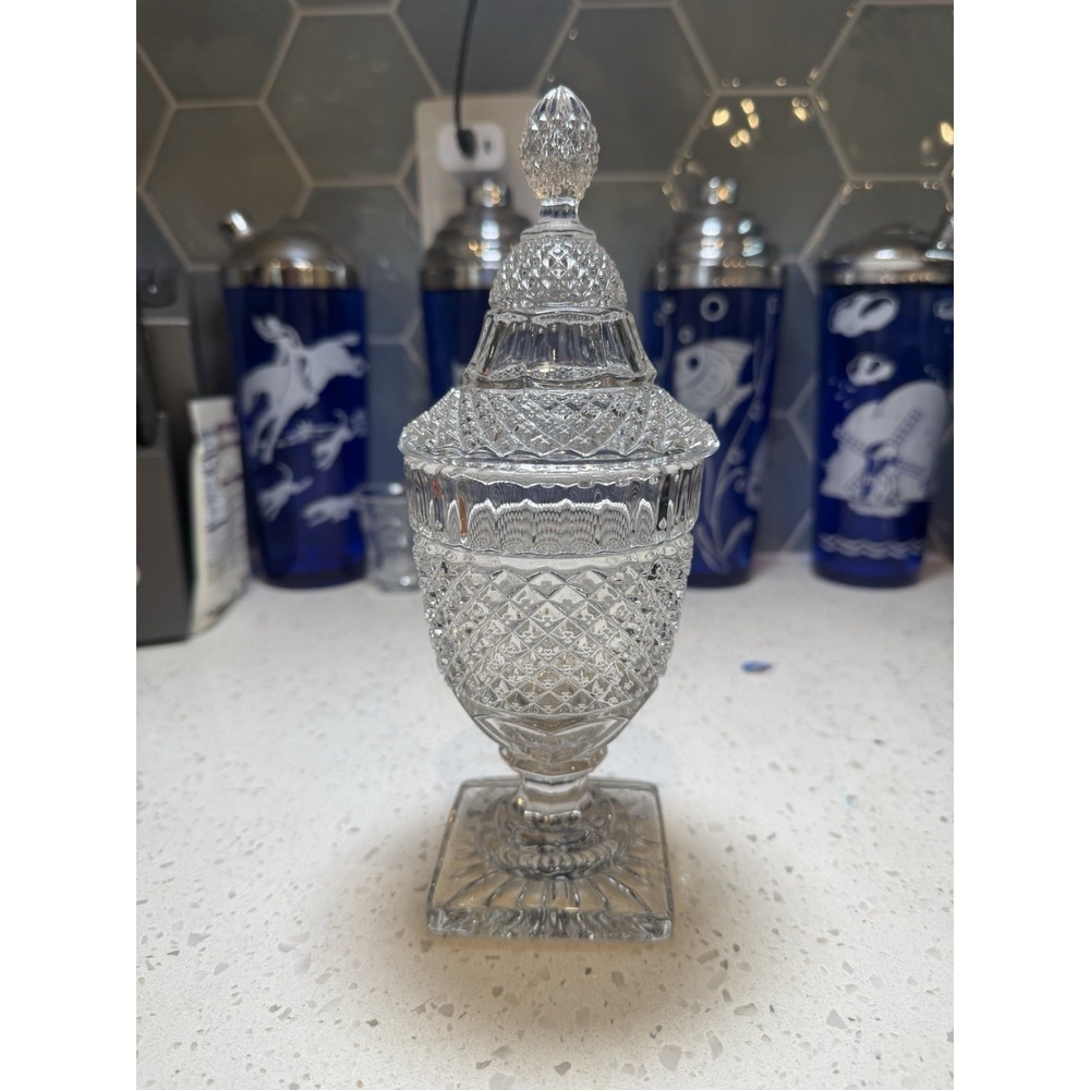 Westmoreland English Hobnail Crystal Covered Candy Dish Urn Depression Glass